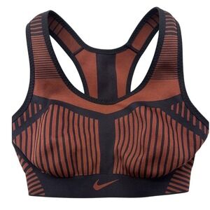 Nike Fe/nom Flyknit High‎ Support Sports Bra Women's Copper Black Size XS maroon
